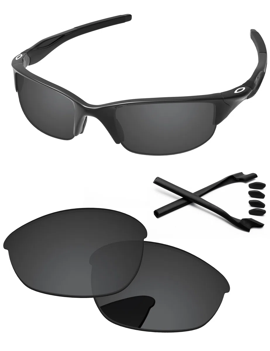 Lenti di ricambio e kit di gomma per occhiali da sole Oakley Half Jacket 2.0 OO9144 62 mm, Nero tinta unita, Half Jacket 2.0