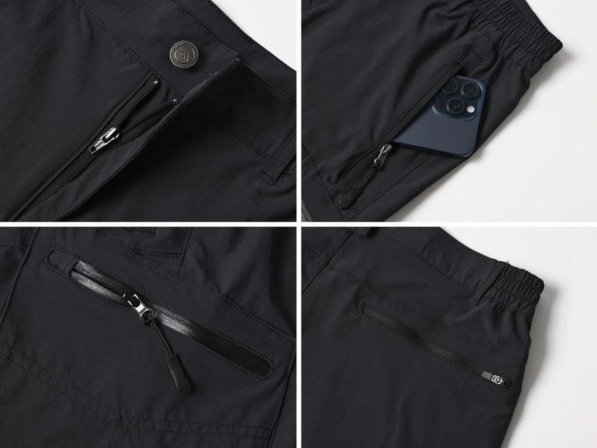 Tansozer Pantaloni Corti da Escursionismo Uomo con Tasca con Zip Escursione all'aperto Alpinismo Pantaloncini Estivi