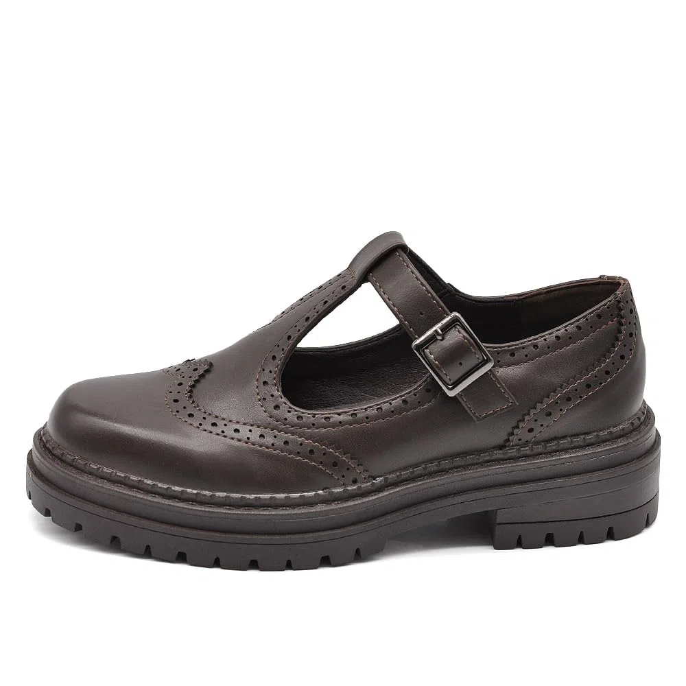 Scarpe Mary Jane Donna con Cinturino, Scarpe Oxford Stile Inglese, Suola Carrarmato Chunky, Eleganti Casual