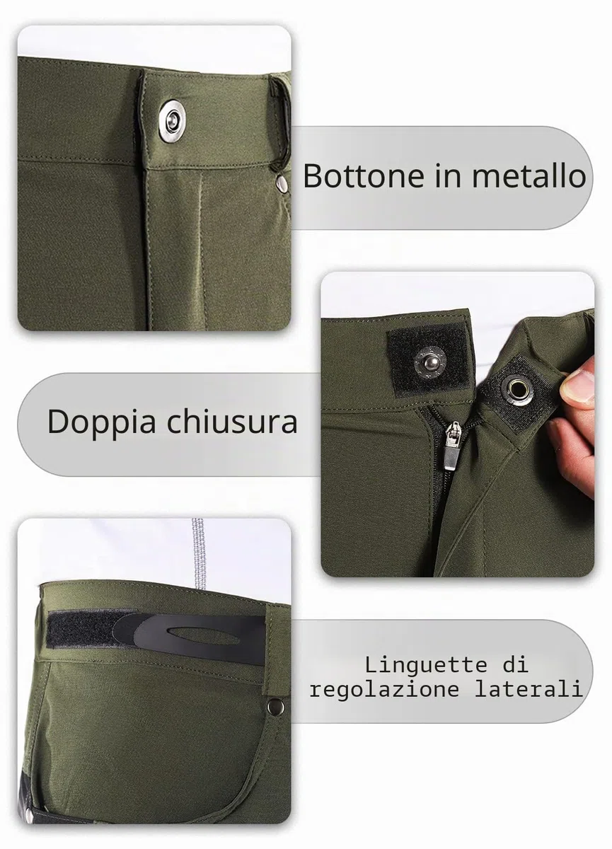 BERGRISAR Pantaloncini MTB Uomo Pantaloncini Ciclismo Bici Mountain Bike Pantaloni Shorts con Cerniera Tasche 1806BG