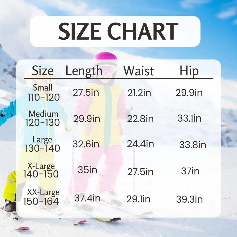 Pantaloni termici impermeabili per ragazzi e ragazze, pantaloni da neve, pantaloni invernali per attività all'aria aperta, pantaloni da sci softshell, per bambini