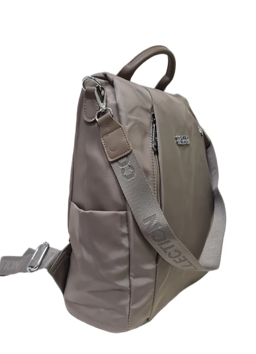 Zaino casual Nylon Impermeabile sistema antifurto, convertibile in borsa a tracolla con 2 tasche frontali, ideale per il lavoro, l'università... Art.5050-16 Prodotto Originale Coveri (TAUPE)