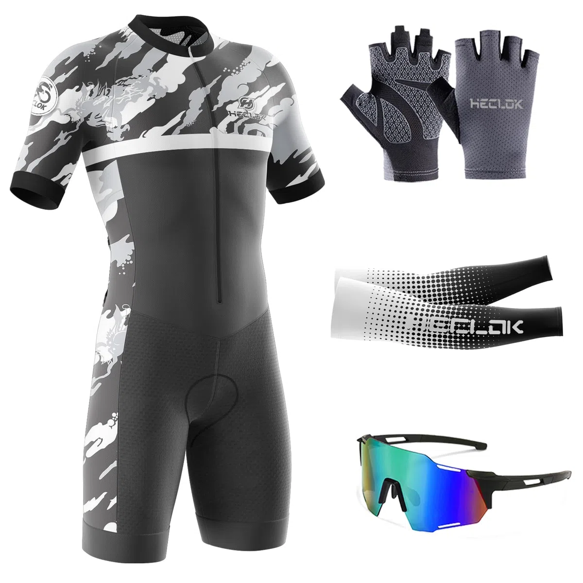 Tuta da Triathlon a Maniche Corte da Uomo, 2024 Nuovi Ciclismo Body Skinsuit All'aperto Sportswear MTB Body Trisuit Cycling Skinsuit with Gel Pad per Nuoto/Corsa/Ciclismo