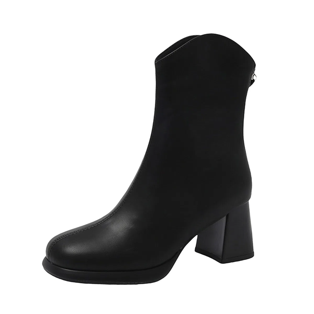 Cowboy Stivaletti da donna con tacco alto con chiusura lampo, in pelle, alla caviglia, alla caviglia, eleganti stivali invernali