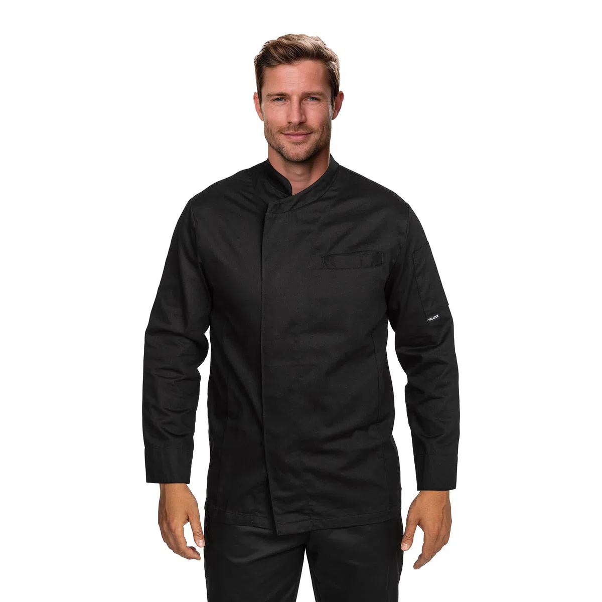 PALLTEX KOTO LS 100% Cotone Giacca Cuoco Uomo con i Bottoni Automatici Giacca da Cuoco Ristorante Divisa da Cuoco a Maniche Lunghe