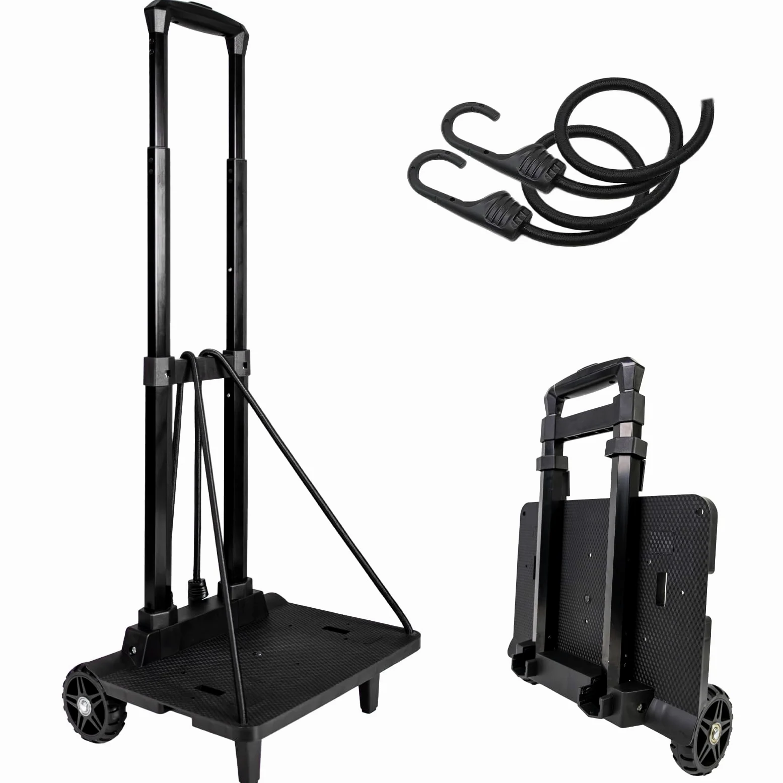 Carrello portavaligie zaino pieghevole con cinghie elastiche, telaio in alluminio leggero per viaggi, lavoro e uso quotidiano