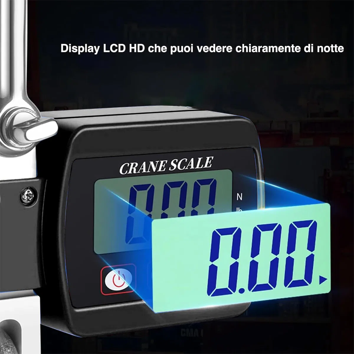 Voltix Bilancia Sospesa Elettronica da 500 kg (1100 Libbre), Bilancia Sospesa Industriale con Sensore Preciso, Mini Bilancia LCD Portatile con Gancio, Bilancia per Valigie (Nero)