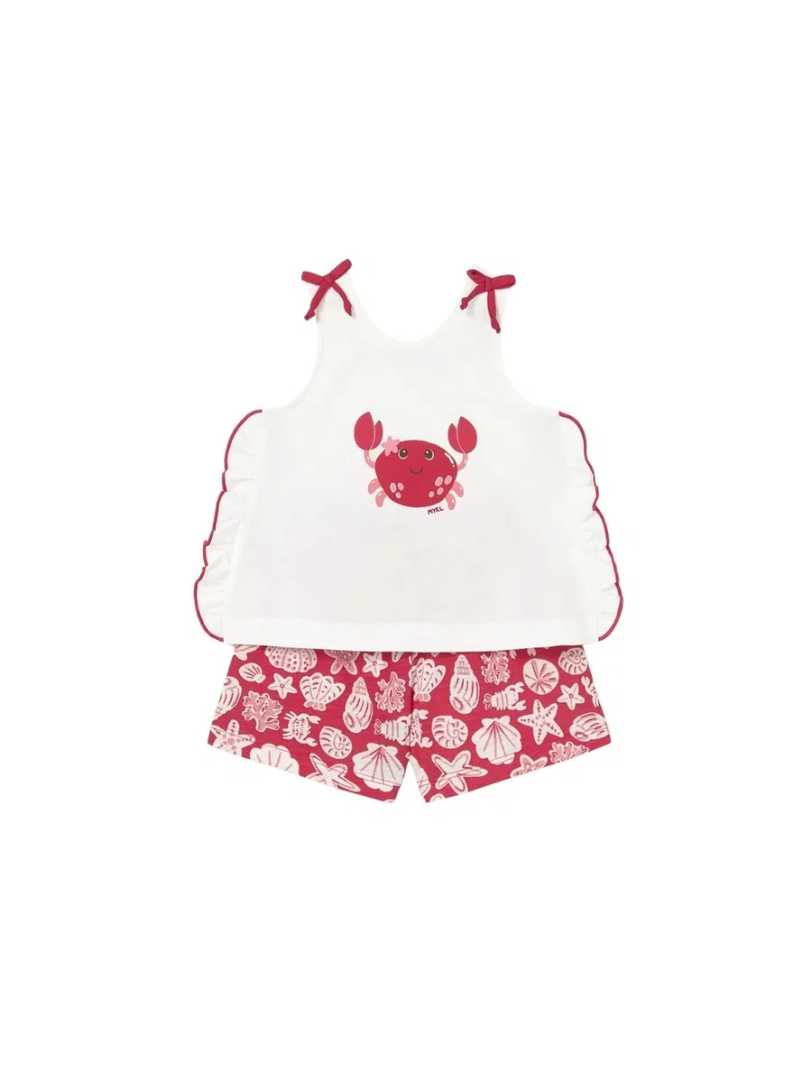 Mayoral Comp Short Stampato per Bimba Rosso