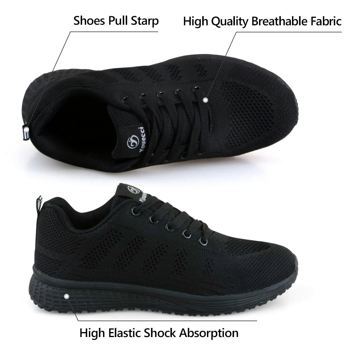 Youecci Donna Scarpe da Ginnastica Corsa Sportive Fitness Running Sneakers Lacci all'Aperto Scarpe with+Comoda