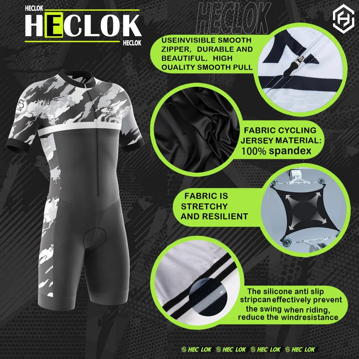 Tuta da Triathlon a Maniche Corte da Uomo, 2024 Nuovi Ciclismo Body Skinsuit All'aperto Sportswear MTB Body Trisuit Cycling Skinsuit with Gel Pad per Nuoto/Corsa/Ciclismo
