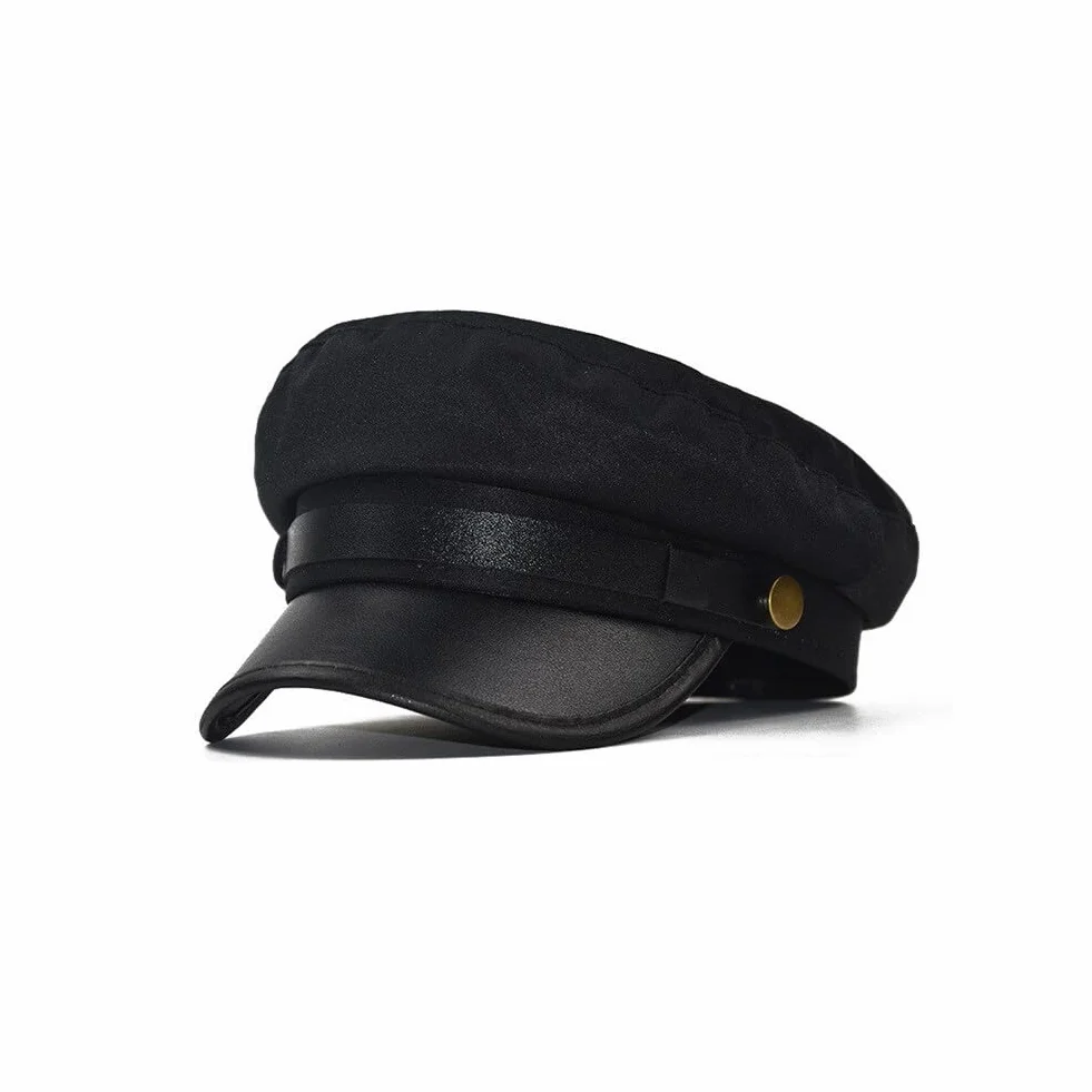 VASANA Nero Classico Vintage Newsboy Cap Peaked Beret Chauffeur Cappello Taxi Driver Costumi Capitano Sailor