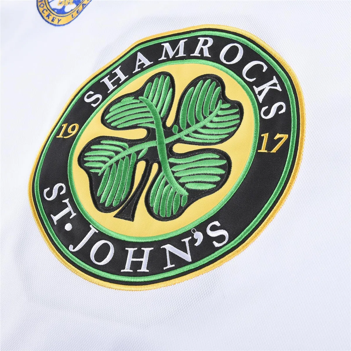 Maglia da hockey da uomo Ross The Boss #3 Rhea St John's Shamrocks con toppa EMHL