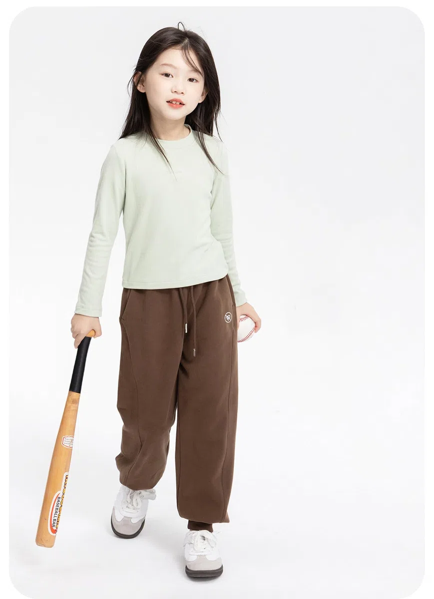 Rolanko Pantaloni da Jogging per Ragazze, Vita Elastica Pantaloni Sportivi in Cotone Tuta Scolastica Pantaloni da Educazione Fisica Bottoms Fit Largo