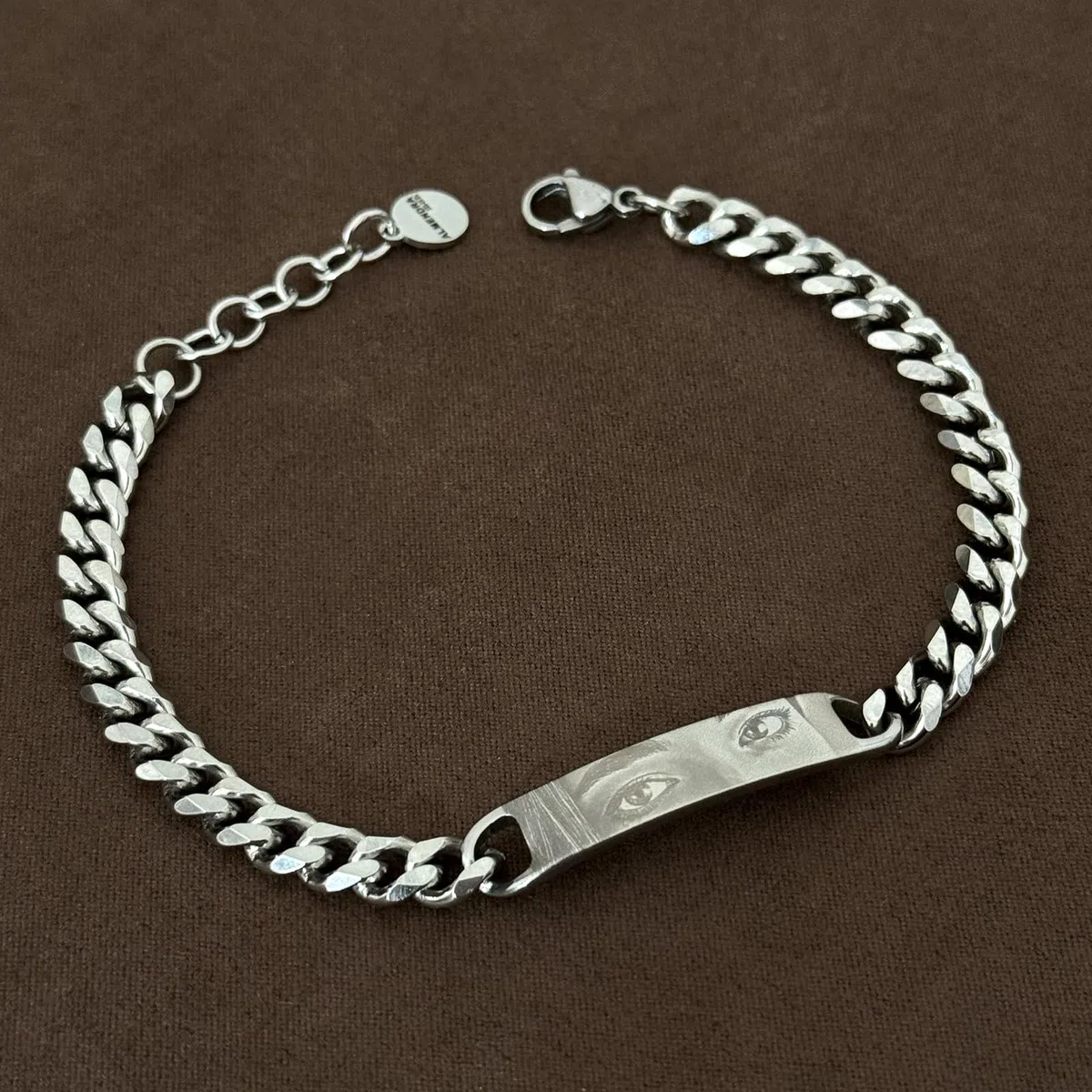 ALMENDRA Bracciale con foto occhi fidanzati con fotografia personalizzata da uomo incisa braccialetto incisione nome frase inciso scritta regalo