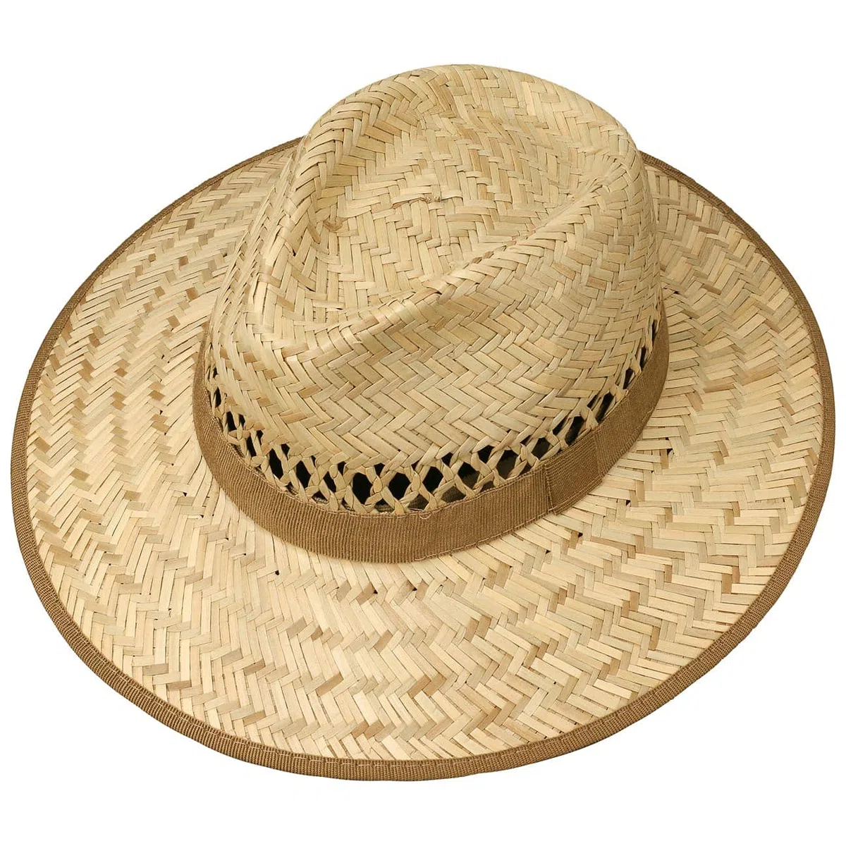 LIPODO Big Brim Traveller Cappello di Paglia Unisex Made in Italy Cappello da Sole Estivo con Ampia Tesa Colori Naturali