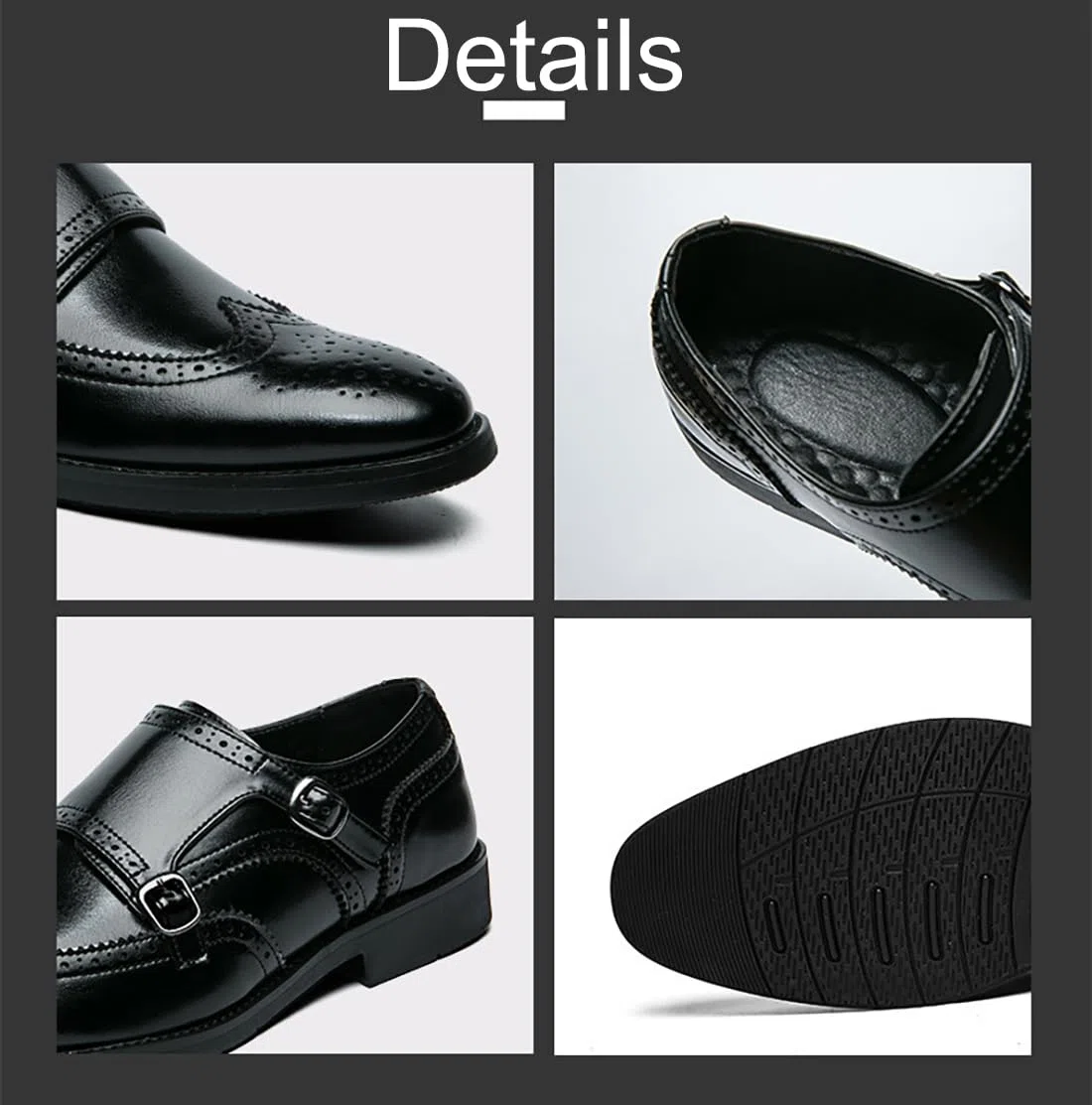 Mocassini da Uomo con Doppia Fibbia Ecopelle Classica Formali Scarpe Eleganti Casual Feste Matrimonio Mocassino Brogue