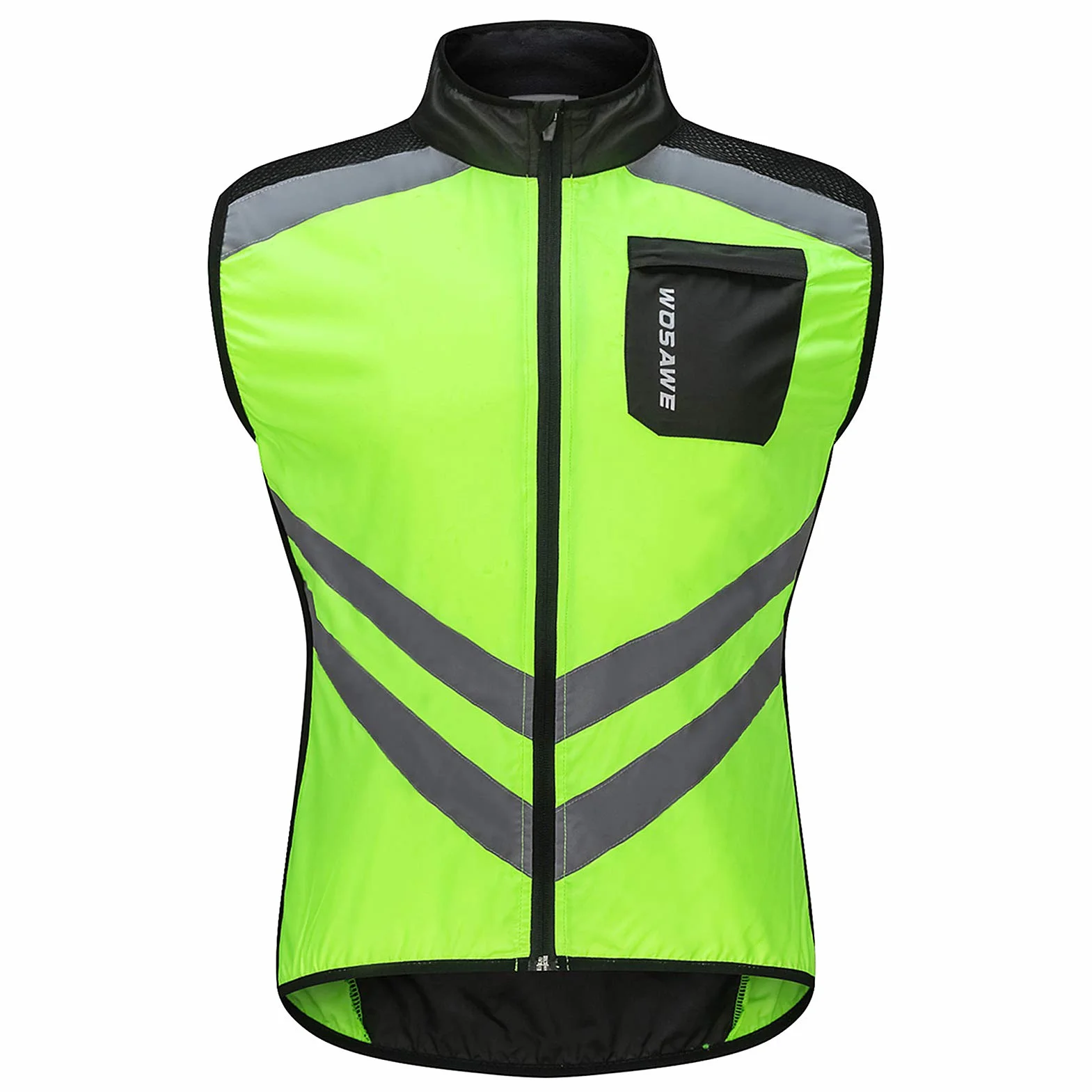HUIOP Gilet da Ciclismo da Uomo Pieghevole Gilet da Bici di Sicurezza Riflettente Traspirante ad Asciugatura Rapida per Equitazione Corsa Jogging Escursionismo,Gilet da Ciclismo