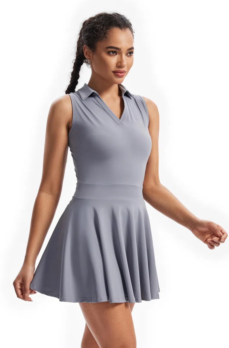 Simpatico vestito da golf da tennis per allenamento atletico da donna con tasche pantaloncini set da 2 pezzi abiti estivi