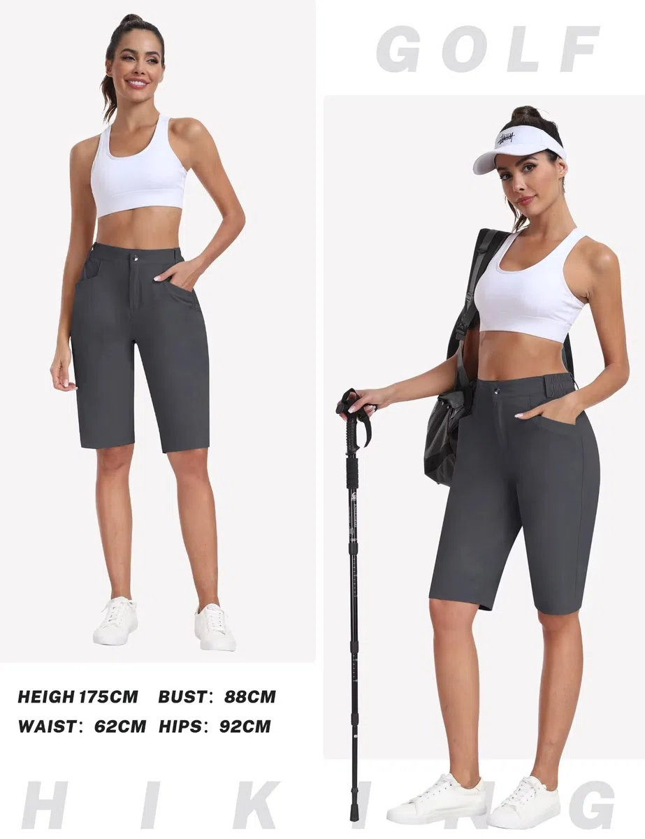 MoFiz Pantaloncini Donna Cargo Shorts Corti Trekking Shorts Estivi Pantaloni per Sport Campeggio Viaggi Tennis Pallavolo