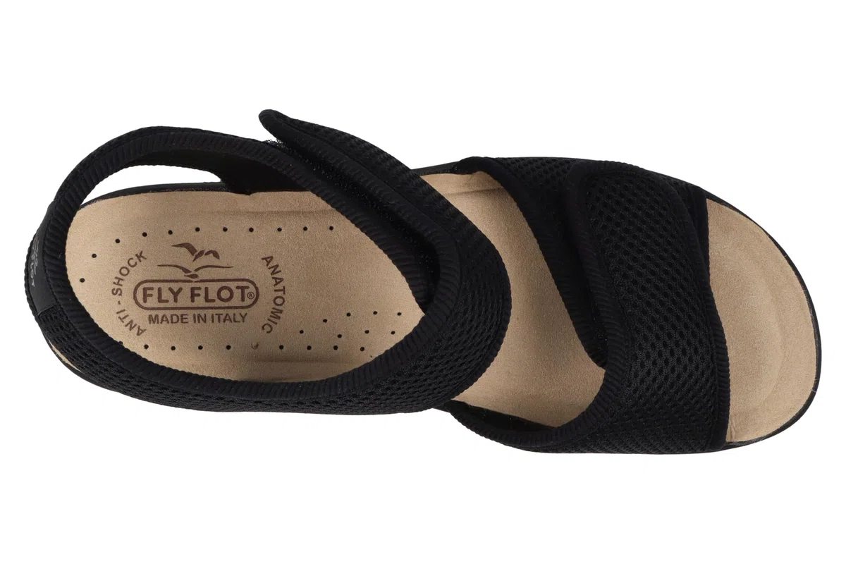 Fly Flot Sandalo Donna in Rete Elastica con Doppia Fascia A Strappo Regolabile, Sottopiede in Evopell, Ciabatte