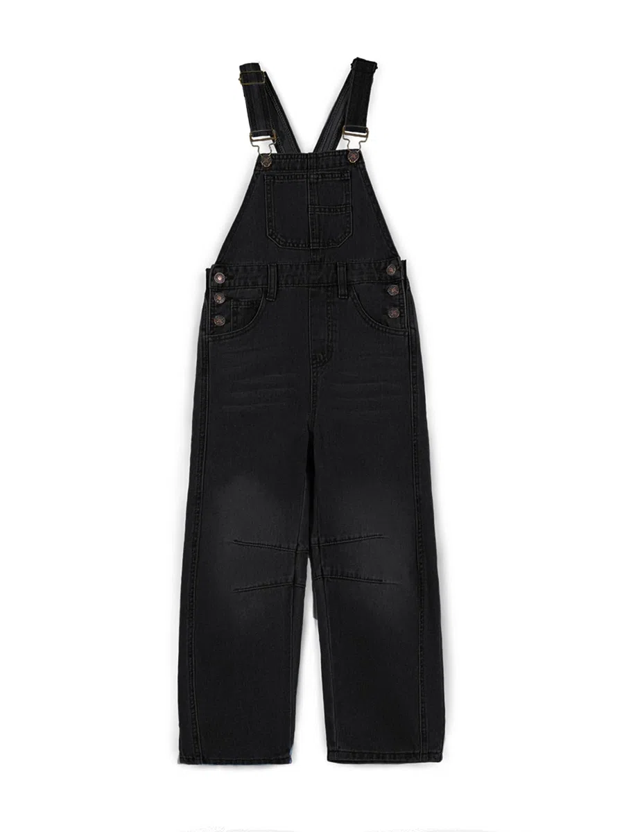 Haloumoning Denim Jumpsuit Girls Jeans Salopette Bambini Senza Maniche Lunghe Tuta Casual Loose Fit Pagliaccetto con Tasche