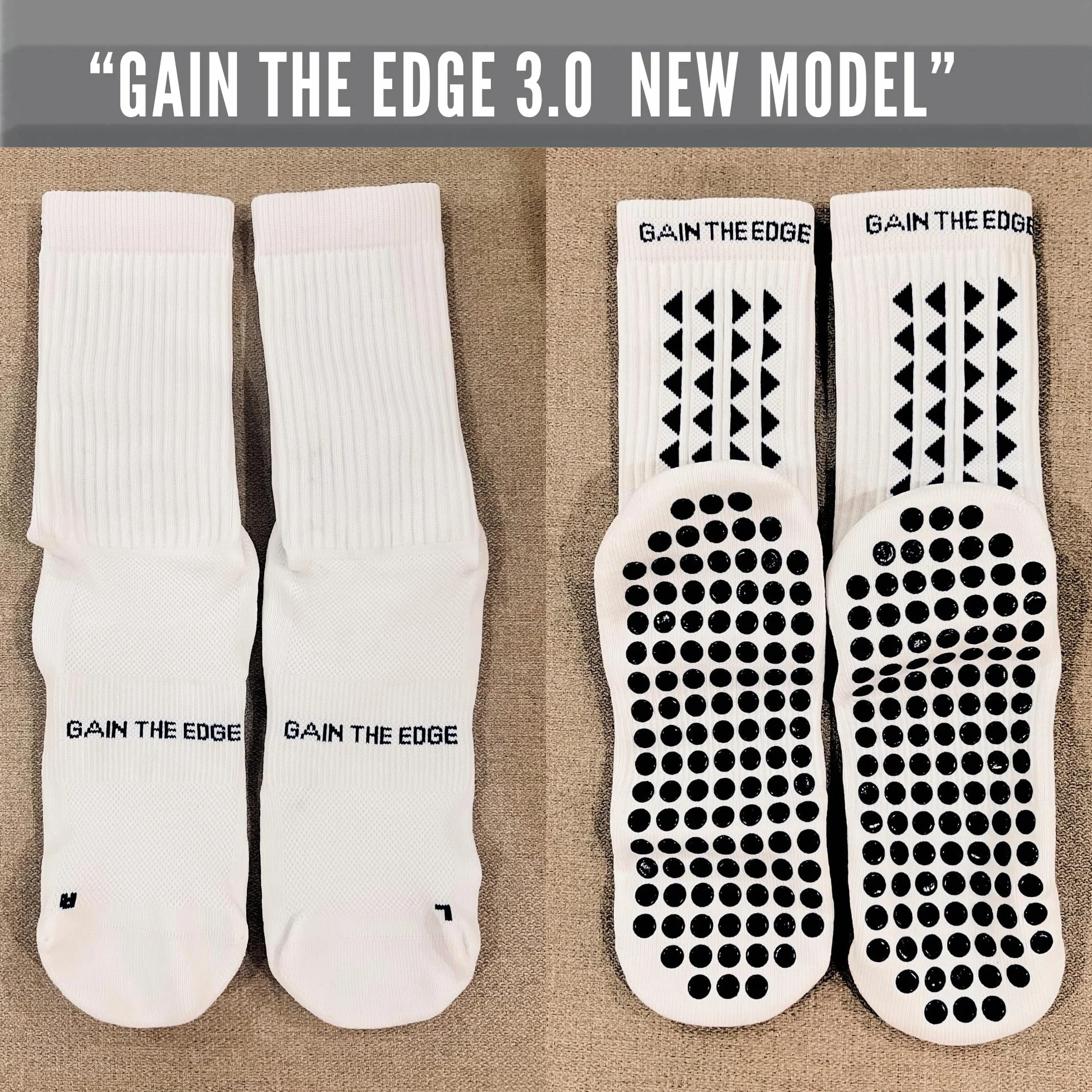 Gain The Edge Calcio Grip Socks - Set - Bianco