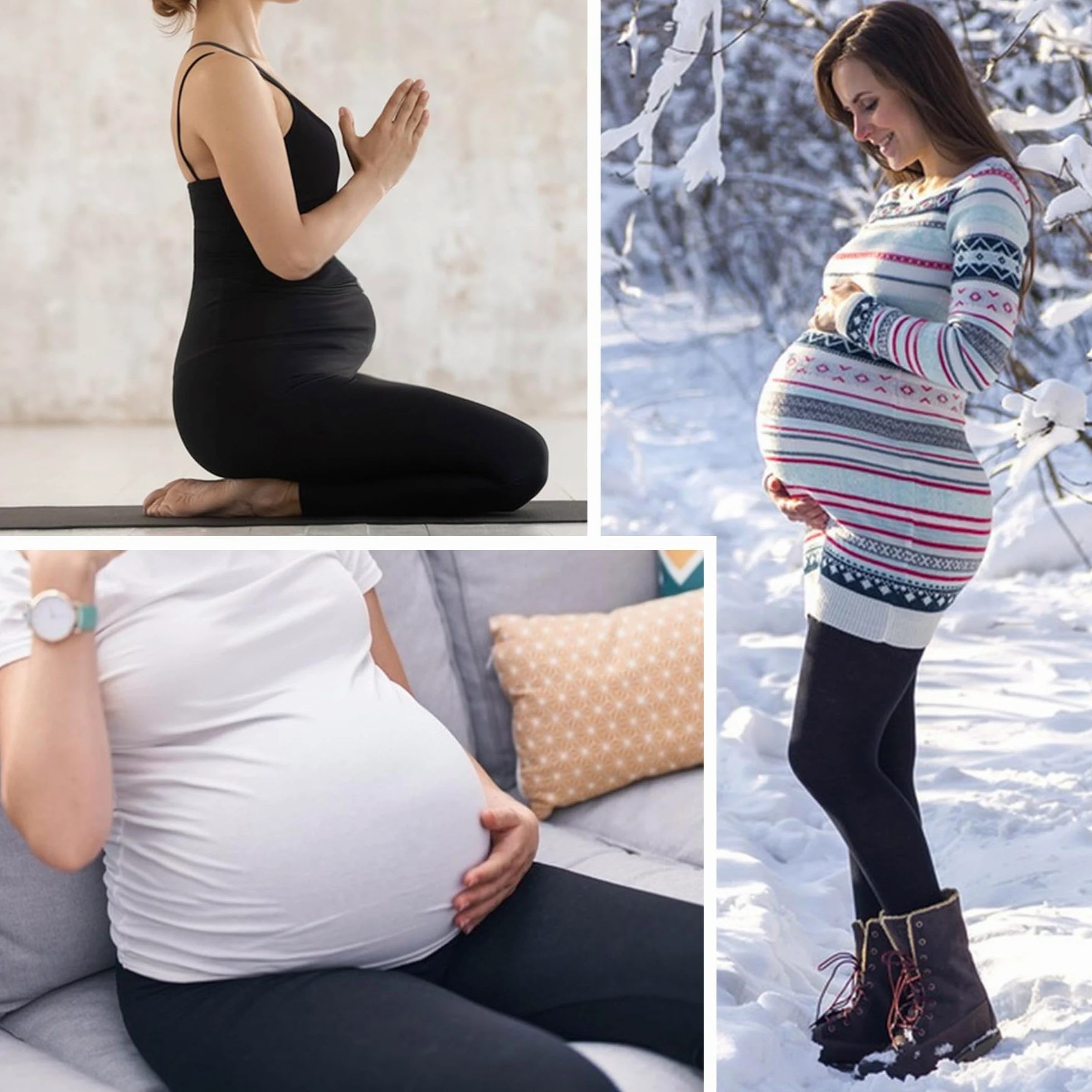 beifon Leggings Premaman Donna Invernal Termici Lunghi Pantaloni Foderati in Pile Leggings a Vita Alta Elasticizzati Caldo Premaman Leggins Morbido Felpati Premaman, Nero