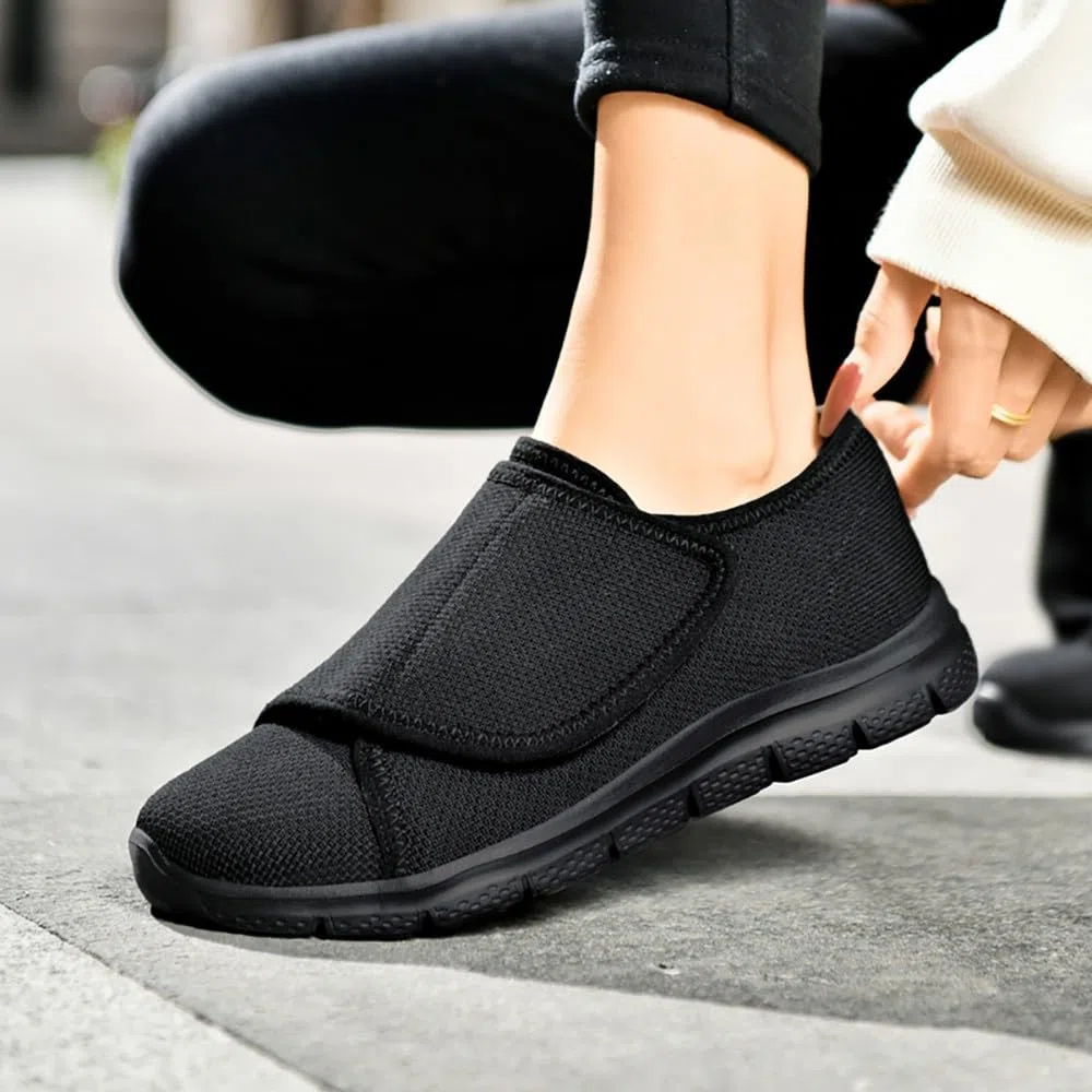 Scarpe per Diabetici Donna Extra Larghe Pantofole Ortopediche Edema Uomo Scarpe da Riabilitazione Traspirante Regolabili Scarpe da Passeggio