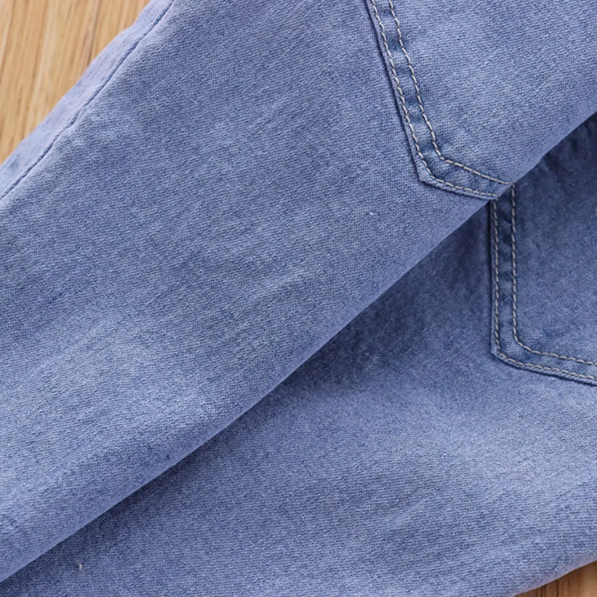 Generisch Pantaloni Capri Jeans per neonati, bambine, bambini, jeans, morbidi jeans con elastico in vita, per bambini, abbigliamento estivo