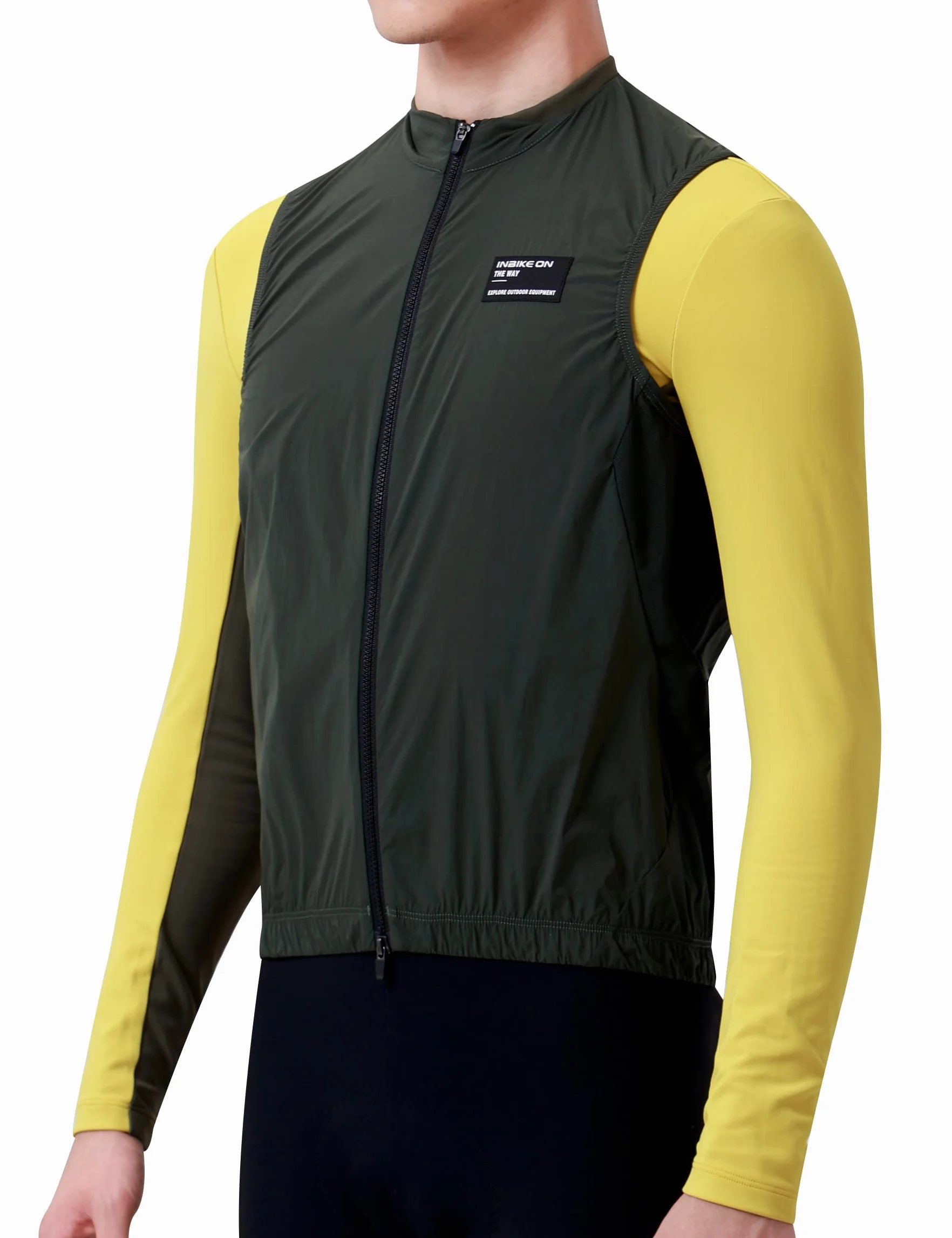 INBIKE Gilet Ciclismo Uomo Antivento Gilet Bici Estivo Sportivo Gilet Running Traspirante Leggero Anti-UV Catarifrangente Vita Quotidiana Unisex