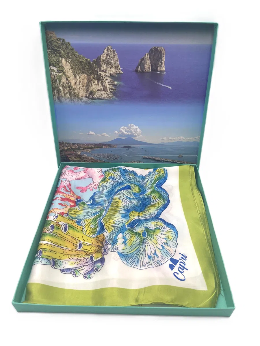 FOULARINO A.CARACCIOLO LINEA CAPRI 100% SETA
