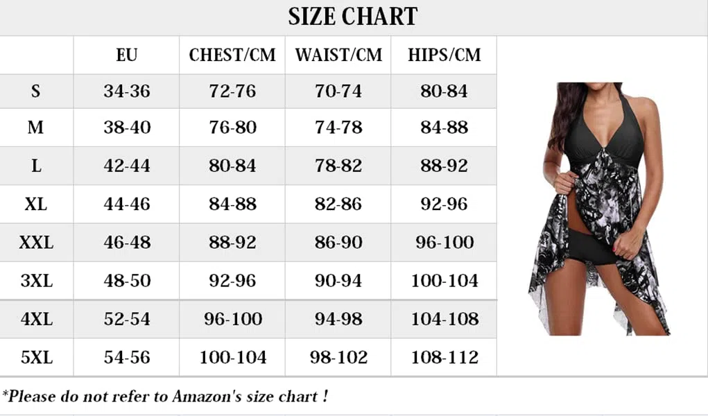 Donna Costume da Bagno Tankini Push up 2 Pezzi Stampa Floreale con Slip a Vita Alta Beachwear