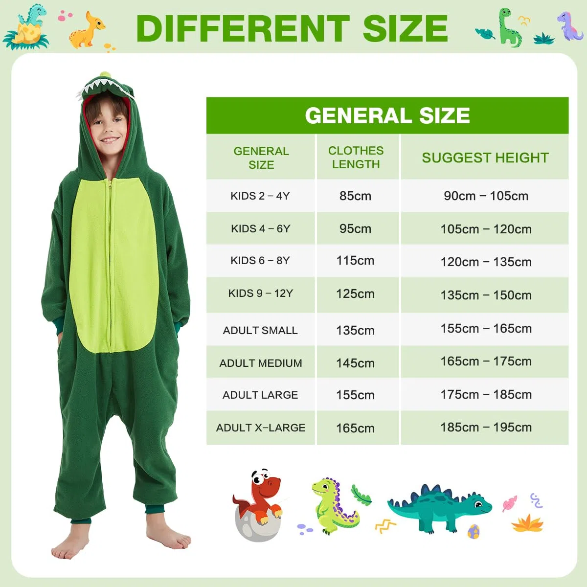 Tutina con Animali dei Cartoni, Dinosauro Pigiama Carino, Pagliaccetto, Costume Cosplay per Carnevale e Feste di Halloween per Bambini da 6 a 8 Anni