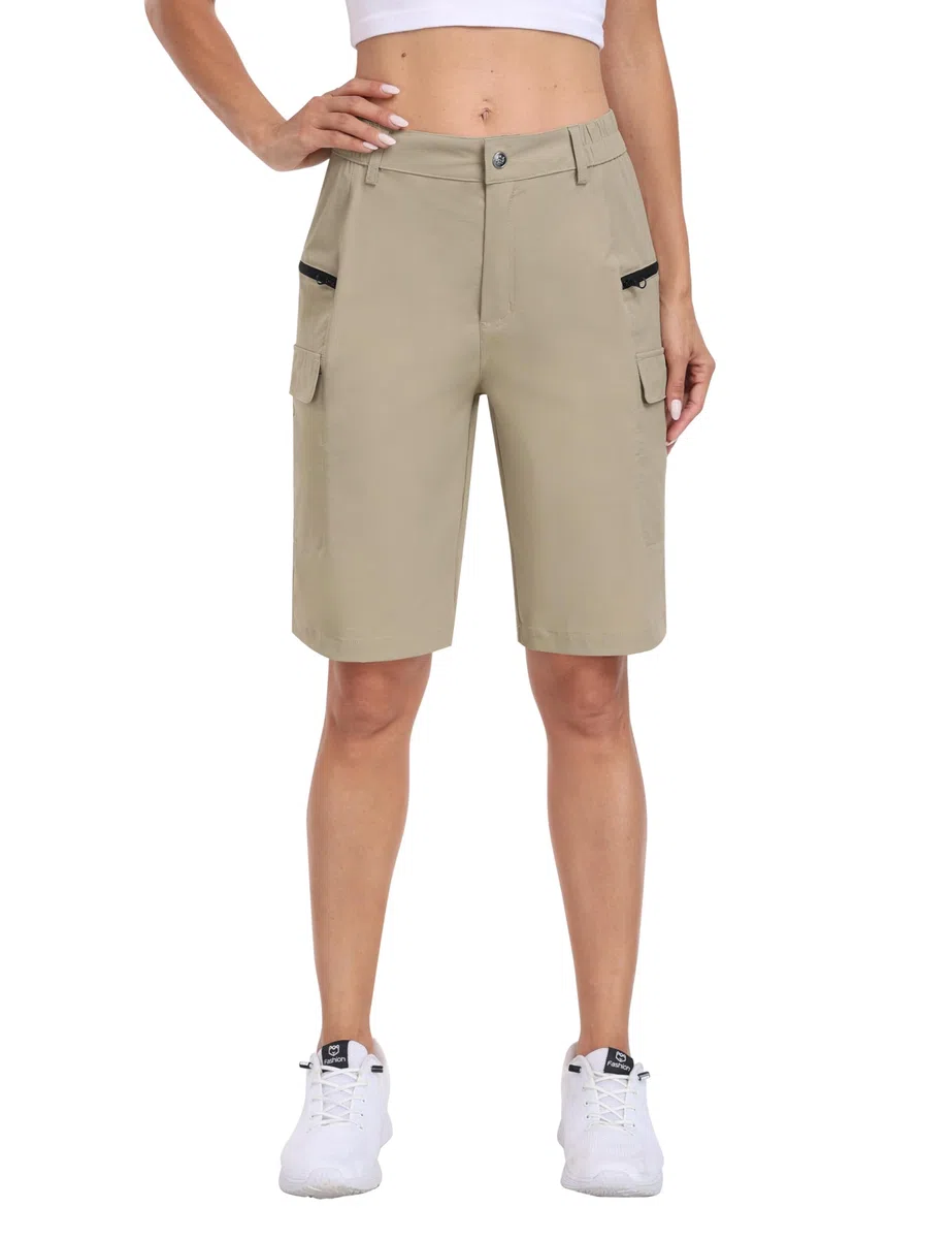 MoFiz Pantaloncini Cargo da Donna, Pantaloncini da Escursionismo da Donna con Tasche, Trekking Impermeabili Leggeri Cargo Pantaloncini da Donna, per all'aperto, Sportivi, Estivi