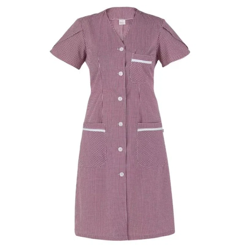 Giblor's Camice VIOLA per Hotel Casa Pulizie da Donna Oversize QUADRO BORDEAUX