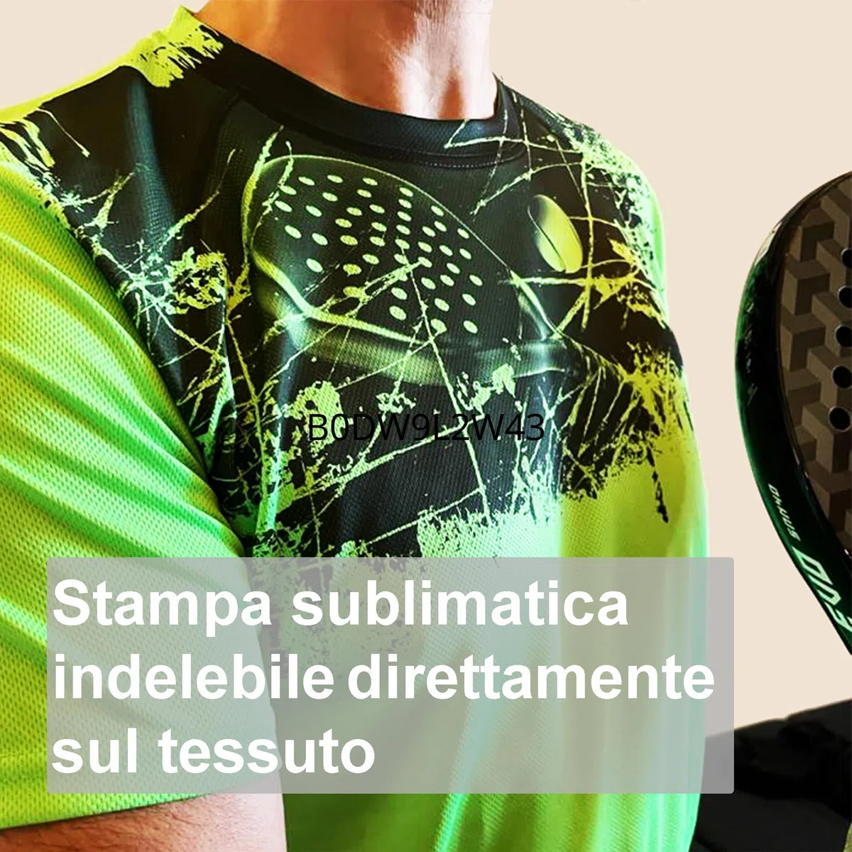 Completo Padel Uomo Personalizzabile Traspirante composto da Maglia e Pantaloncini Con Tasche, Abbigliamento Padel Made In Italy