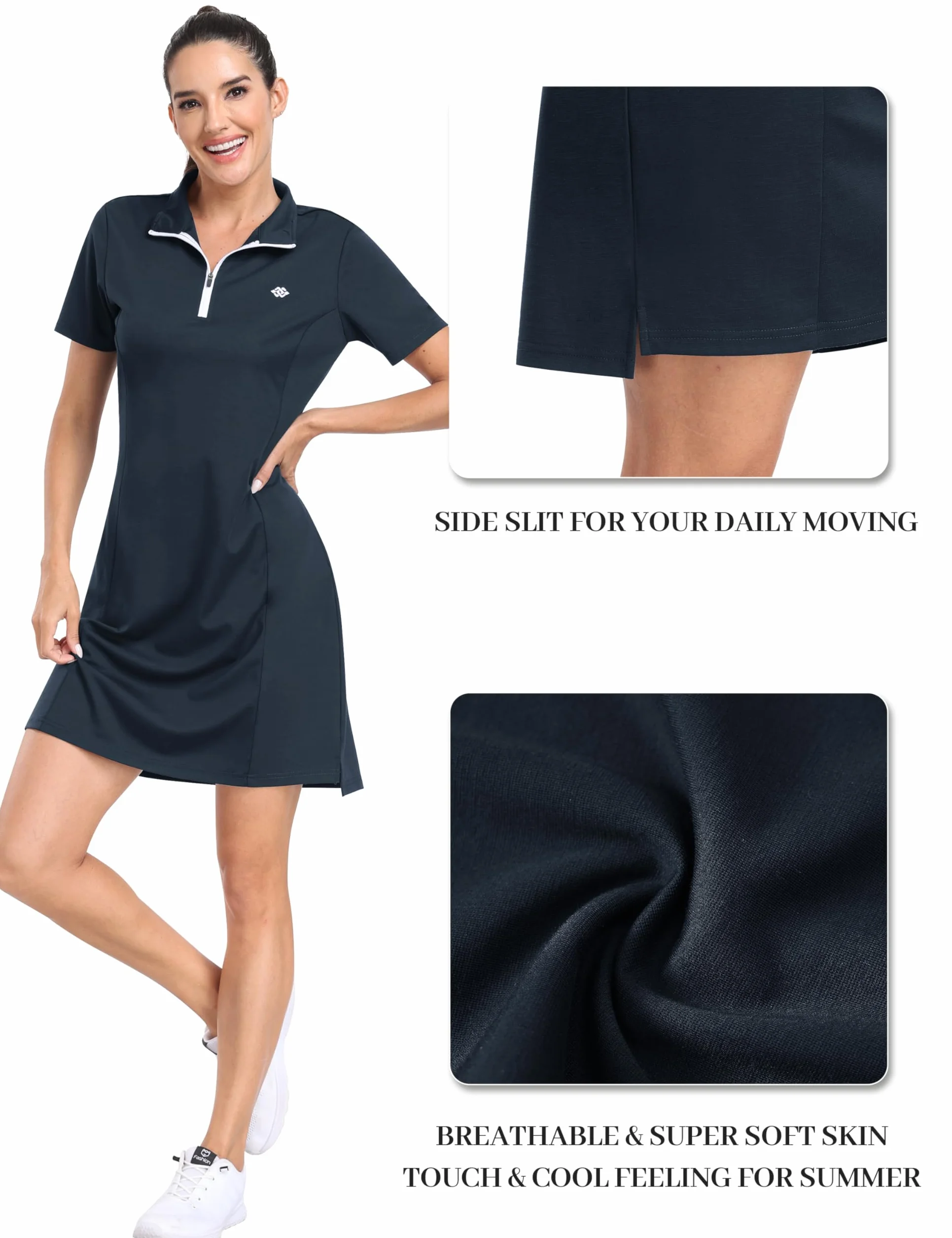 MoFiz Vestito Polo Donna Manica Corta Estate Sportivo Tenis Golf Dress