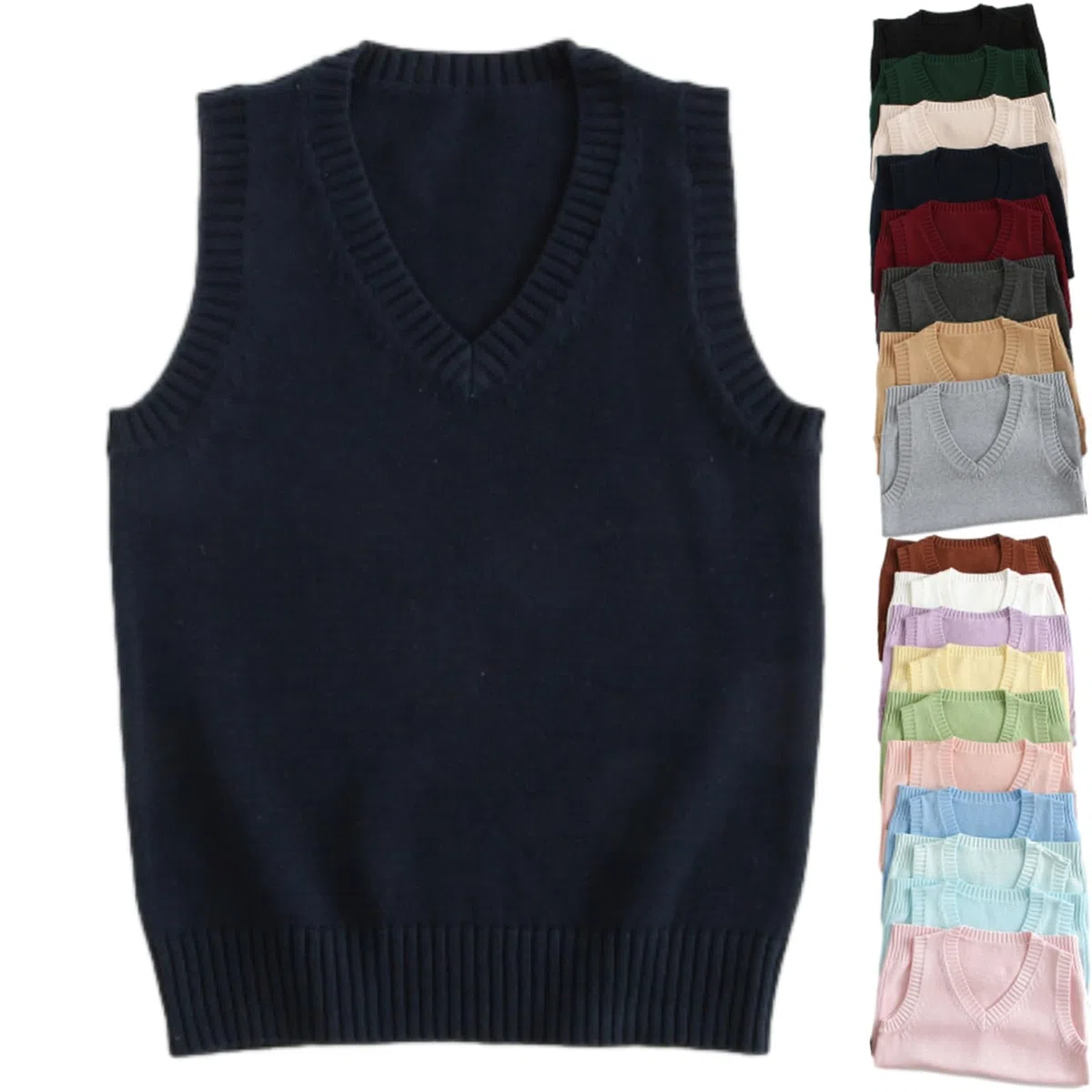 Gilet da donna ultra morbido con scollo a V, gilet lavorato a maglia da donna autunno inverno casual cotone senza maniche maglioni tinta unita pullover maglione gilet, canotta da donna