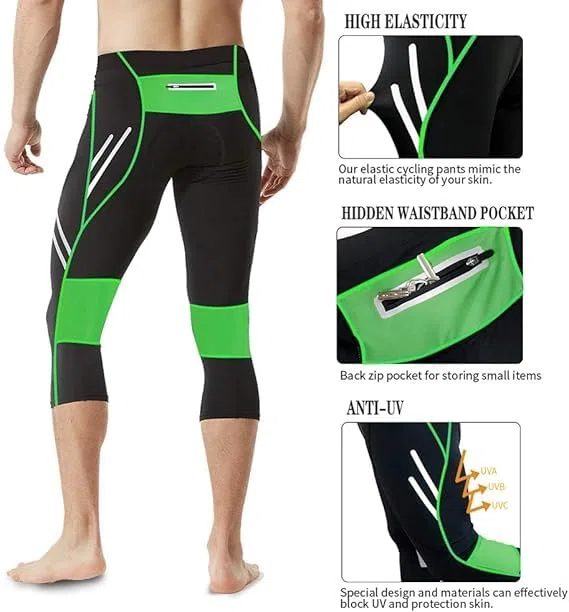 MEETWEE - Herren 3/4 Radhose Fahrradhose, Pantaloni da Ciclismo da Uomo a 3/4 Uomo