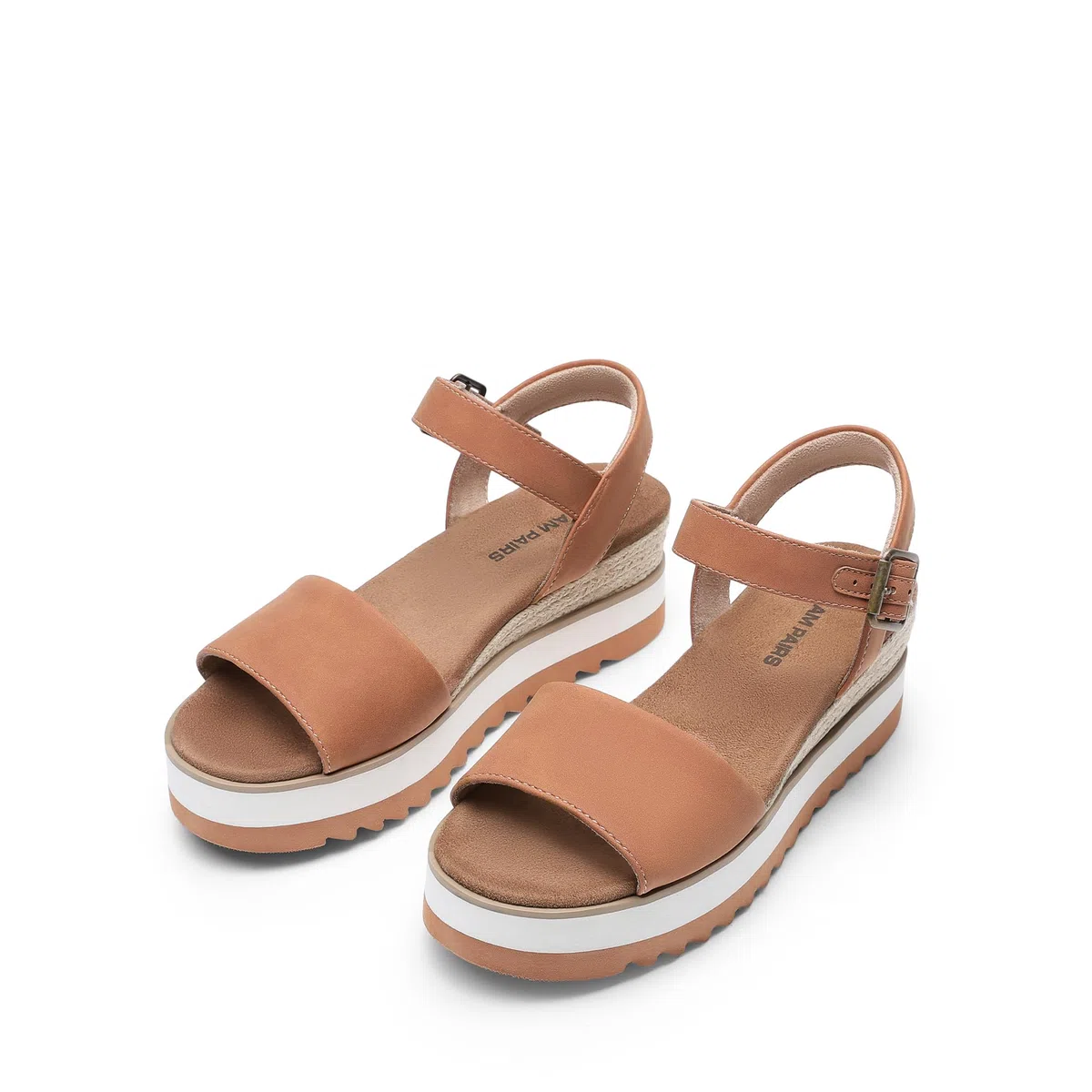 DREAM PAIRS Sandali con Zeppa e Plateau con Cinturino alla Caviglia e Fibbia a Punta Aperta da Donna