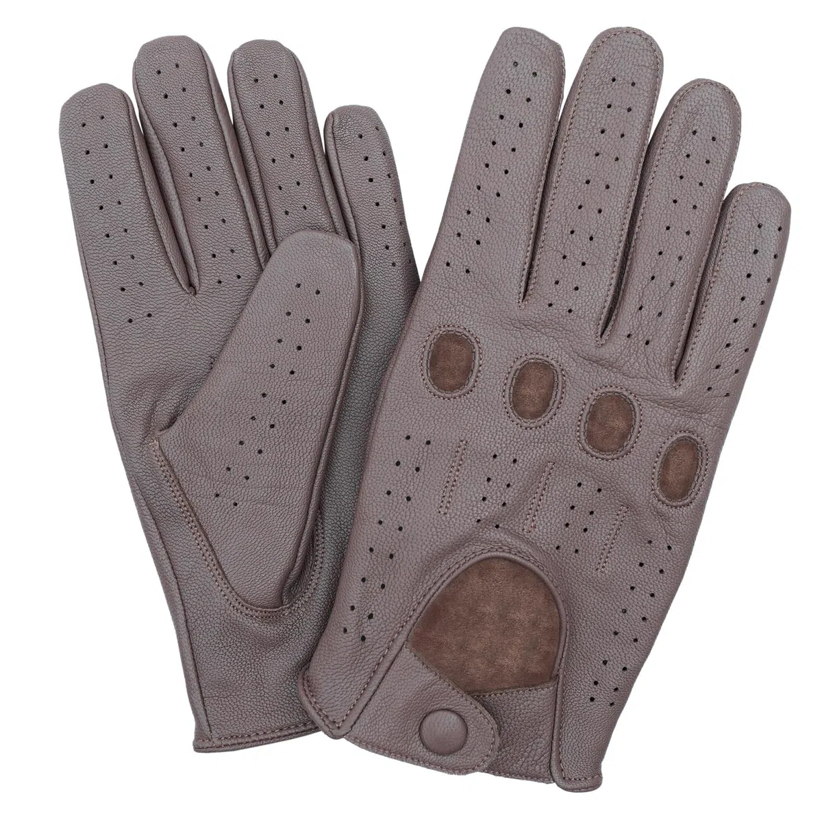 Leatherick Driving Gloves Men - Guanti da guida morbidi e perforati con fori per la respirazione delle nocche, ideali per la vita all'aria aperta e i viaggi