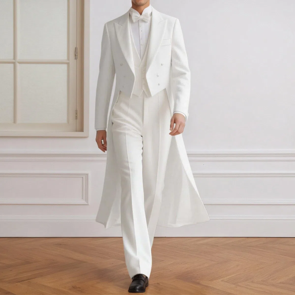 Generisch Giacca da uomo smoking slim fit, con coda di rondine, per balli, smoking, musicisti, cosplay, adulti, mago frack, costume mago, coda di rondine, cappotti formali