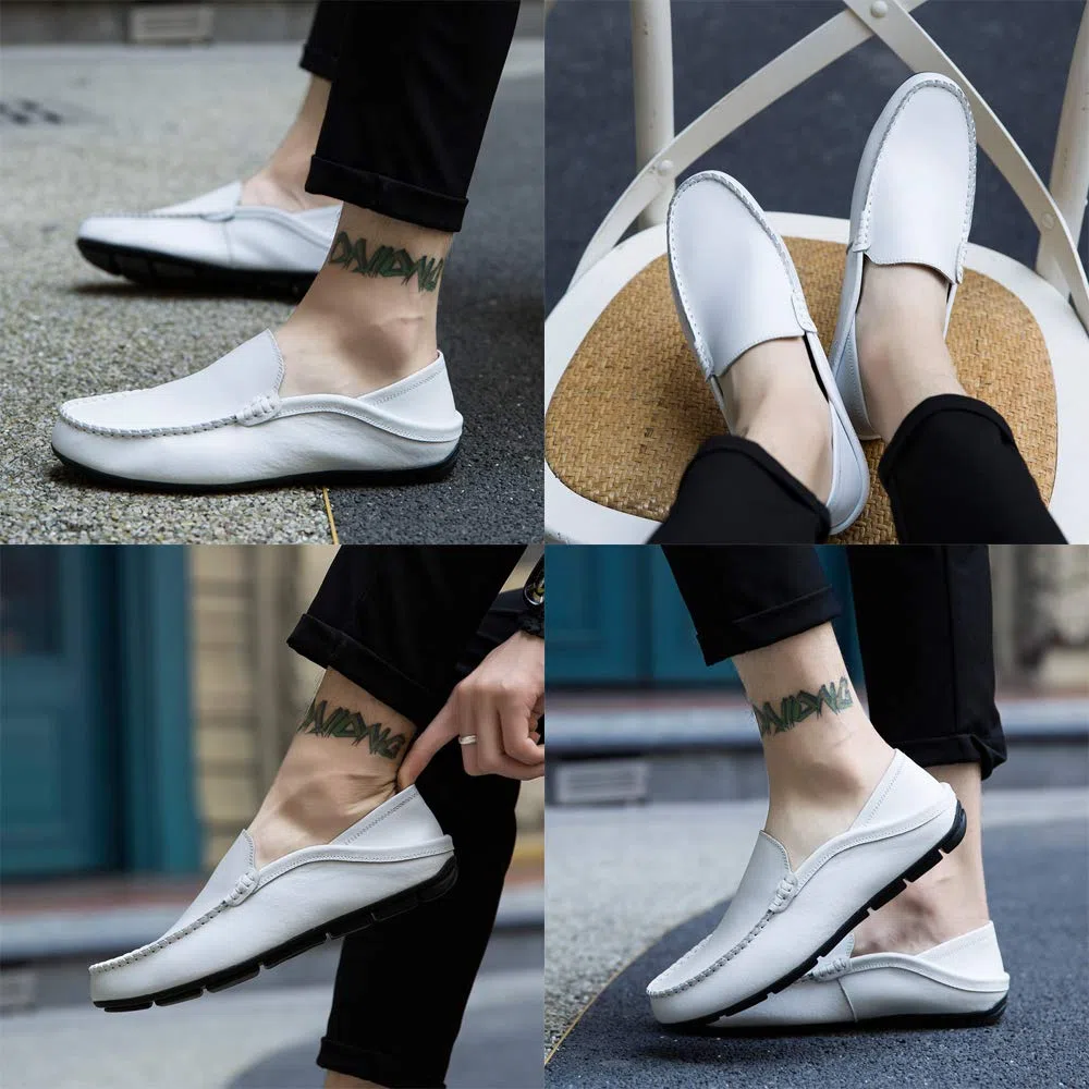 Mocassini Uomo Pelle Estivi Pantofole Casual Eleganti Slip On Scarpe da Guida Scarpe da Barca Classic Loafers