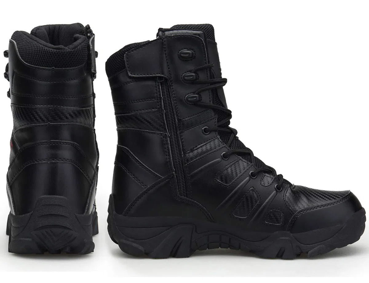 5.AA Stivaletti da Uomo Stivali da Trekking Maschili da Esterno Stivali Militari da Combattimento Tattici Stivaletti da Lavoro Casual Scarpe Stringate