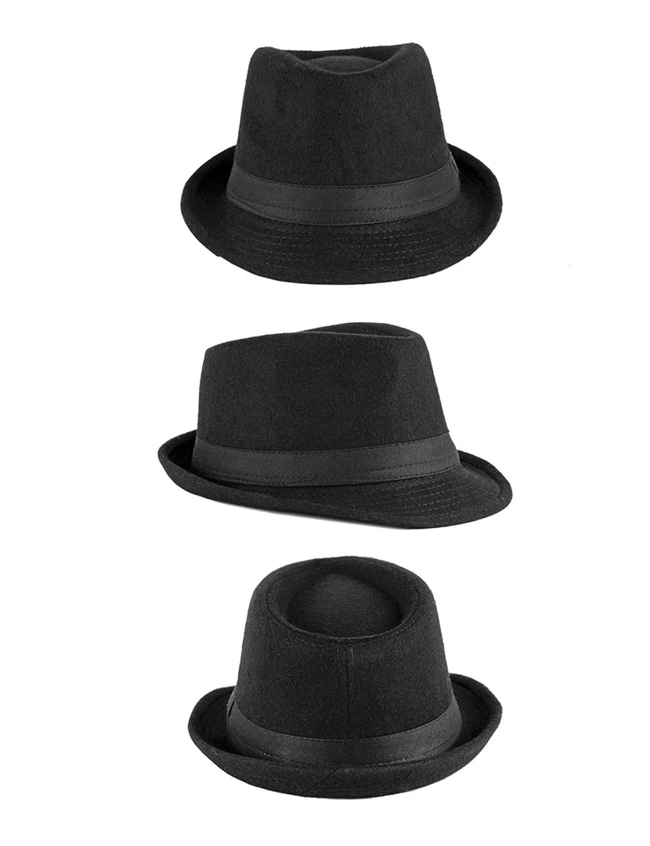Cappello Fedora a Tesa Larga Stile Gangster Elegante Jazz Trilby Cappelli e Cappellini Classico Cappello in Feltro Ripiegabile in Viaggio Cappelli Panama per Uomo Donna