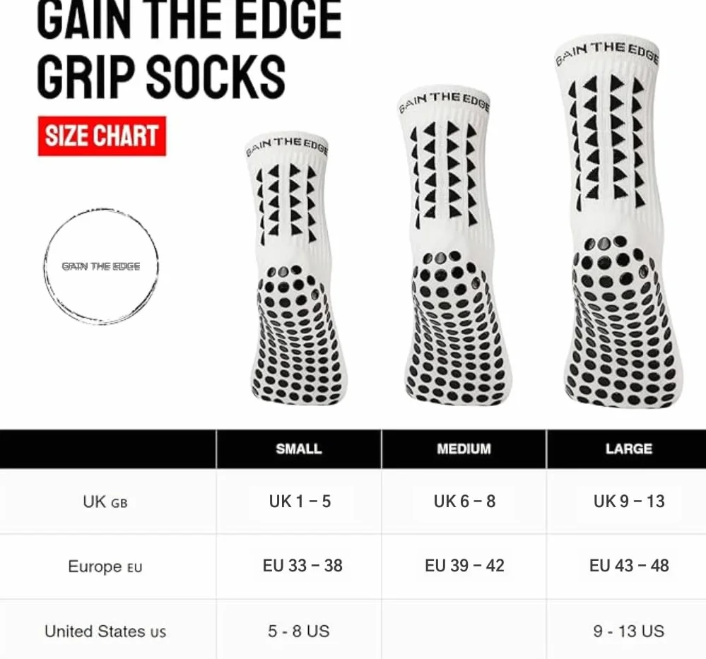 Gain The Edge Calcio Grip Socks - Set - Bianco
