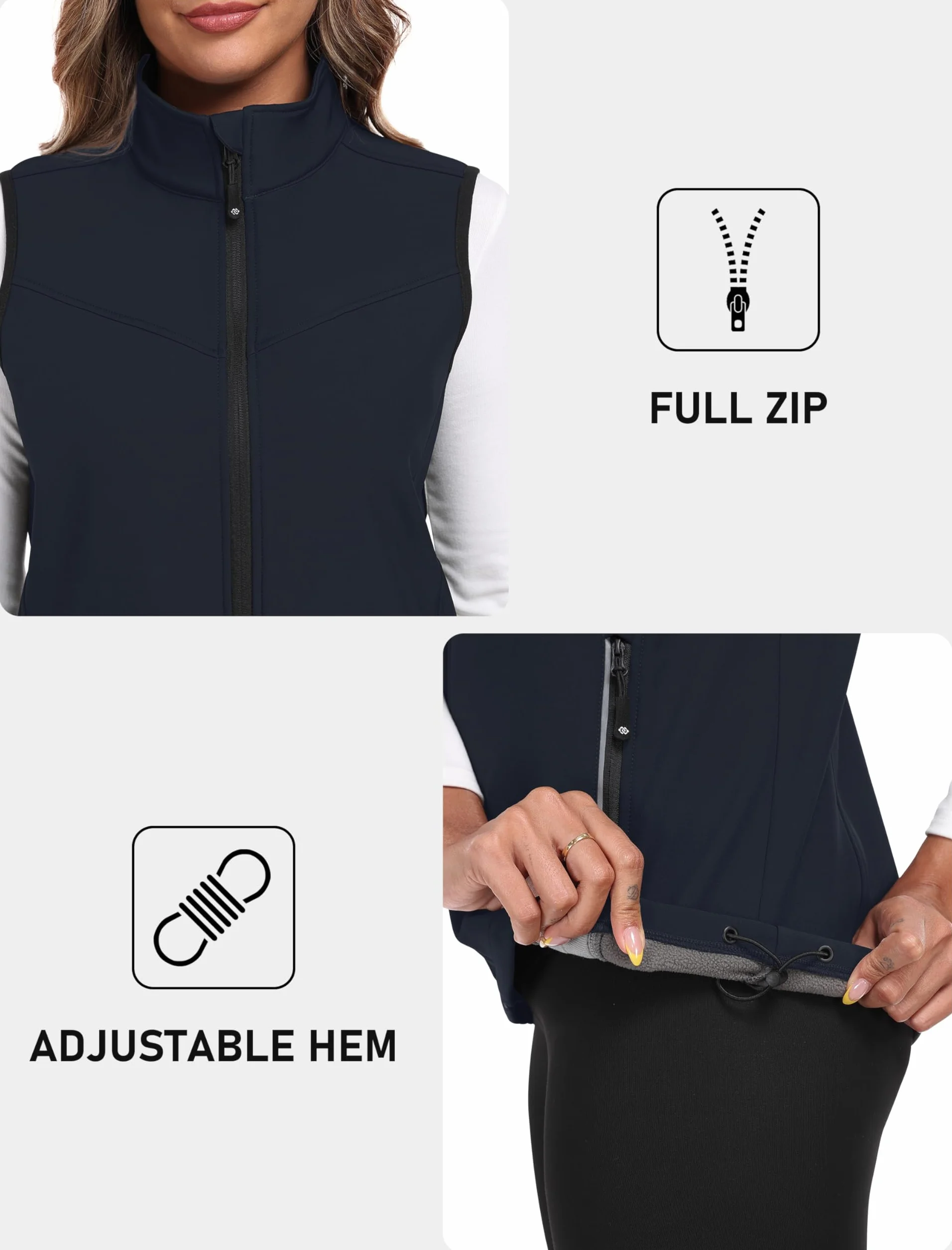 MoFiz Gilet da Donna Softshell Antivento Leggero Vest Cappotto Senza Maniche Giacca Calda Con Cerniera