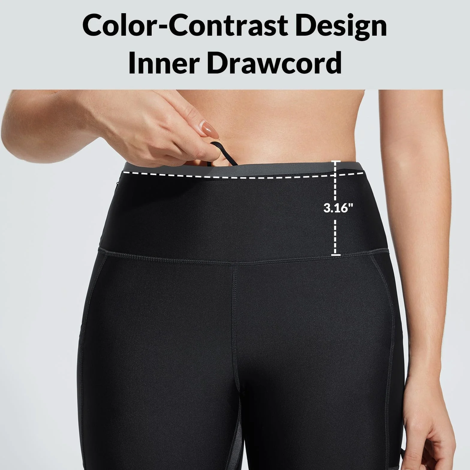 BALEAF Leggings da nuoto da donna con fodera, per nuoto, surf, imbarco, pantaloni lunghi con tasche con cerniera, UPF 50+