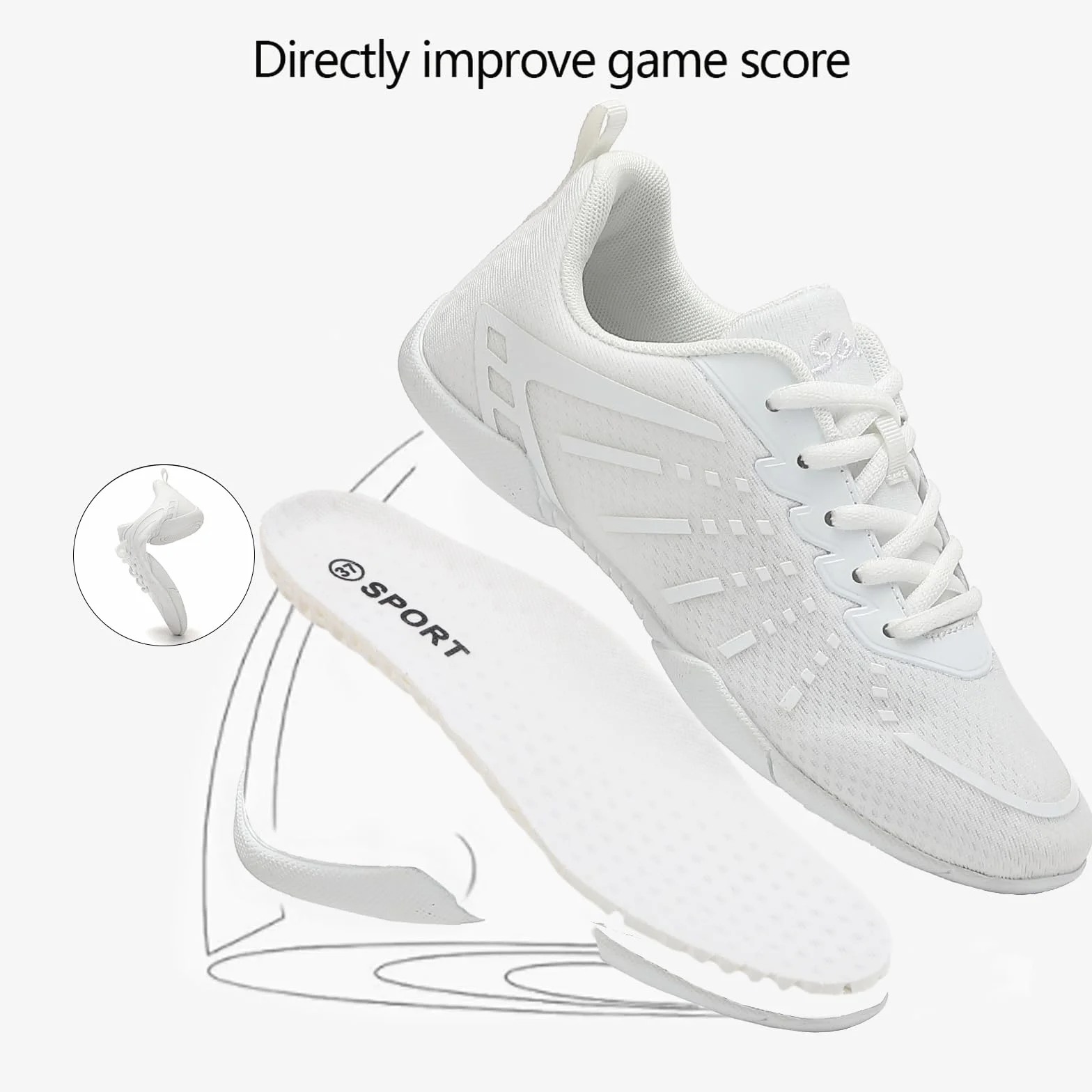 Scarpe Cheerleader Scarpe da Ginnastica Donna Cheerleading Ballo Allenamento Ginnastica Antiscivolo Cheer Bambina Jazz Yoga Fitness Varsity