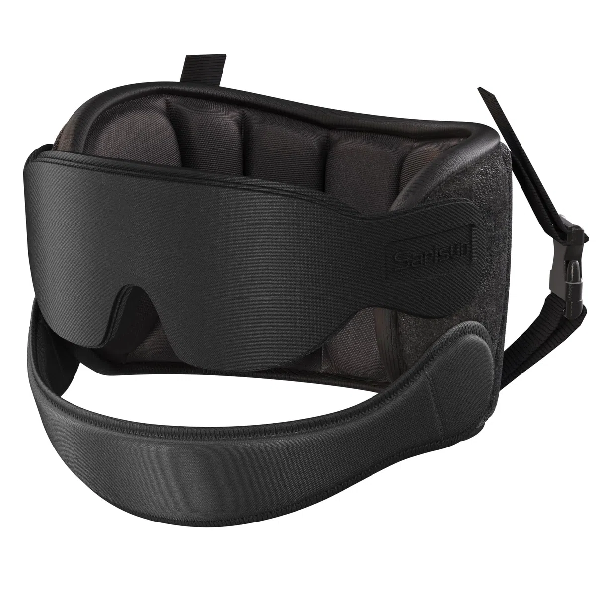 SARISUN Cuscino da Aereo, Cuscini da Viaggio per aerei con Maschera per Dormire, Cuscino da Aereo per voli Lunghi, Viaggio in Auto Poggiatesta, Stop Bobblehead, Combo con Cinturino per il Mento, Nero